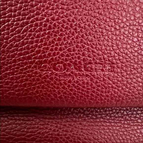 Coach Metropolitan Tote Bag Red Currant Pebble Leather Like New - Picture 5 of 15